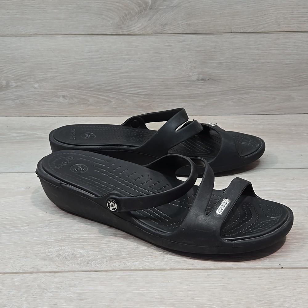 Crocs Women Wedge Sandals Shoes Sz 9